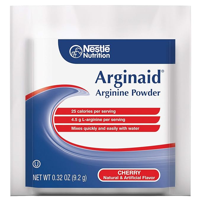 Arginaid Arginine Powder, Drink Mix Formula with 4.5g L-arginine Per Serving, Vitamin C & Vitamin E, Cherry Flavor, 0.32 Ounce, Pack of 56
