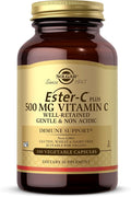 Solgar Ester-C Plus 500 mg Vitamin C (Ascorbate Complex), 100 Vegetable Capsules - Gentle & Non Acidic - Antioxidant & Immune Support - Non GMO, Vegan, Gluten-Free, Kosher - 100 Servings