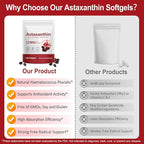 Astaxanthin Supplements 12mg, Premium Astaxanthin Antioxidant Supplements, Support Eye, Brain, Joint, Skin Health, 4 Month Supply, 120 Softgels, Easy to Swallow, Non-GMO