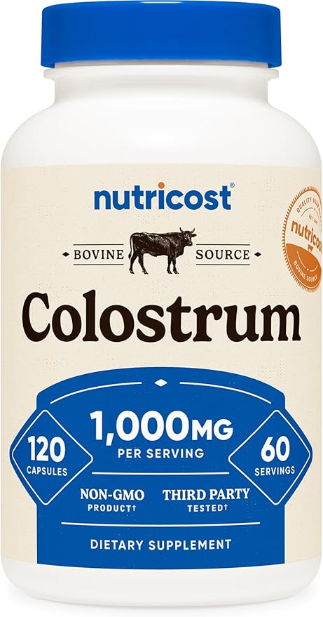 Nutricost Colostrum 1000mg, 120 Capsules - Gluten Free & GMO Free, 60 Servings