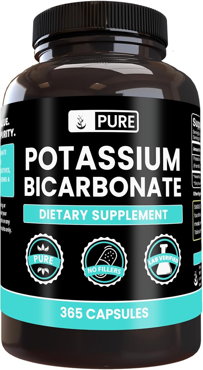 Pure Original Ingredients Potassium Bicarbonate (365 Capsules) No Magnesium Or Rice Fillers, Always Pure, Lab Verified