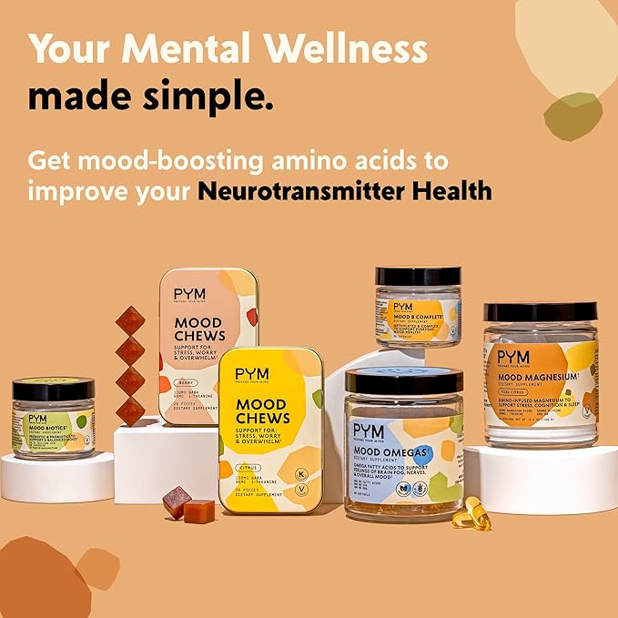 Omega-3 Supplement by PYM for Mood and Emotional Support (60 Count) | Omega-3 Fatty Acids, DHA, EPA & Vitamin E | Non-GMO, Gluten-Free, No Added Sugar