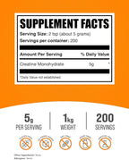 BulkSupplements.com Creatine Monohydrate Powder - Micronized Creatine Powder, Unflavored - Pure & Gluten Free, 5g (5000mg) per Servings, 1kg (2.2 lbs) (Pack of 1)