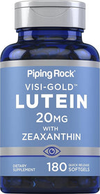 Piping Rock Lutein and Zeaxanthin Supplement | 20mg | 180 Softgels | from Marigold Extract | Non-GMO, Gluten Free