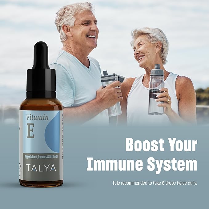 TALYA Vitamin E Liquid Drops 0.34 fl.oz | Bone, Joint, Heart Health | for Scars & Skin | Glass Bottle with Dropper | Supplement, Non-GMO, Vegan
