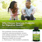 Swanson Probiotic for Digestive Health GI Tract Immune Support Travelers Support 20 Billion CFU with Prebiotic FOS 60 Veggie Capsules (Caps)