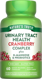 Nature's Truth Cranberry Pills | 60 Capsules | Plus D-Mannose & Probiotics | Supports Urinary Tract Health | Non-GMO & Gluten Free Supplement
