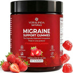 Veralinda Migraine Gummies – Original Triple Protocol Formula, 60 Gummies with Magnesium, Riboflavin B2 & Feverfew – Natural Brain Health Supplement for Migraine Wellness Support for Women & Men