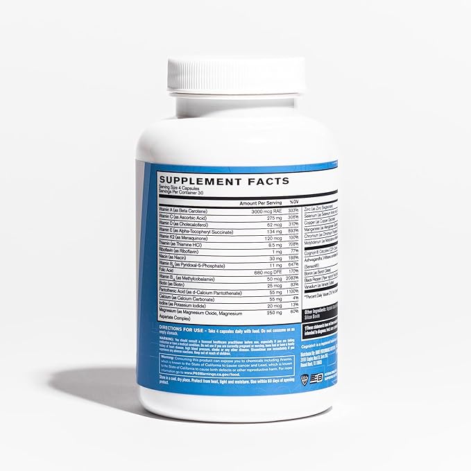 BARE PERFORMANCE NUTRITION, BPN Strong Multi-Vitamin, Foundational Health, Improved Mood and Sleep, Adaptogens, Improved Cognitive Health (Pack of 2)
