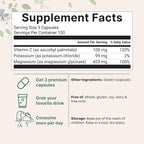 ﻿Pure Potassium Supplement with Magnesium Glycinate, 300 Capsules | Enhanced with Fat-Soluble Vitamin C | Chloride + Glycinate Mineral Electrolyte Complex | Only Active Ingredients | Filler Free