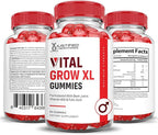 Justified Laboratories (2 Pack Vital Grow XL Performance Gummies 1000MG Advanced Formula Formulated with ACV Pomegranate Beet Juice Powder B12 Vegan Non GMO 120 Gummys