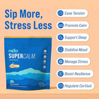 Nello Supercalm Powdered Drink Mix, Cortisol Reducer* and Sleep Aid Supplement, L Theanine, Ksm-66 Ashwagandha, Magnesium Glycinate, Vitamin D 3, No Sugar, Non GMO, 20 Ct, Tropical Tangerine