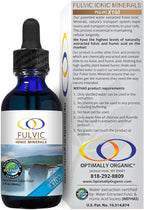 Optimally Organic Water Extracted Fulvic Ionic Minerals X100-2 Month Supply - Patented BioActive Ionic Fulvic Acid - Humic Acid - 77 Trace Minerals - Every Essential Amino Acid - Electrolytes