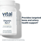 Vital Nutrients Vitamin K2-7 - Promotes Cardiovascular, Heart, Bone Health* - Vitamin K2 + MK7 - Vegan Supplement - Gluten, Dairy, Soy Free - Non-GMO - 60 Capsules