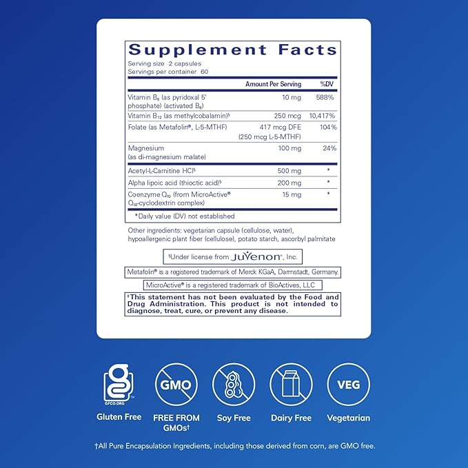 Pure Encapsulations Revita-Age Nerve | Hypoallergenic Supplement for Enhanced Cardiovascular, Metabolic and Neurocognitive Support | 120 Capsules