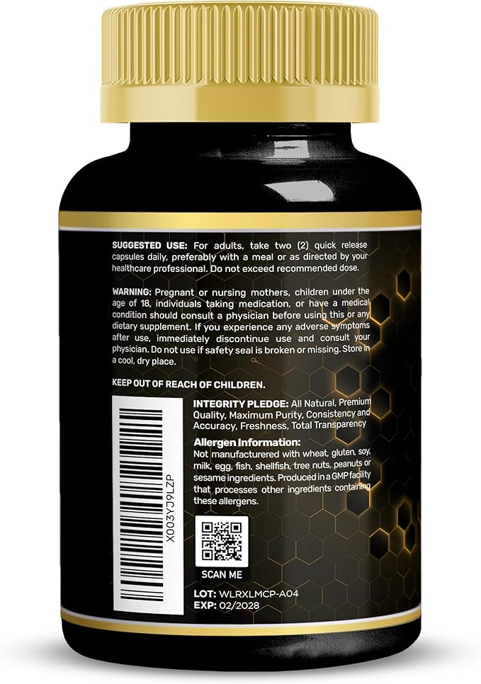 Lions Mane Supplement Capsules - 120 Count - Mushroom Supplement, Brain Supplements for Memory and Focus, Lion's Mane Mushroom Capsules - Cognitive & Immune Support, Focus Supplement - 2 Pack