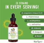 MARYRUTH'S Organics Liquid Probiotic for Ages 4+ | 2 Billion CFU | 13 Probiotic Strains | Gut Health & Digestive Support | Gas & Bloating Support | Vegan | Gluten Free | Travel-Friendly | 20 Servings