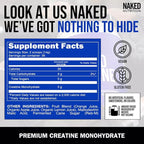 NAKED Pure Micronized Orange Creatine Monohydrate - 36 Servings - 500 Grams, 1.1Lb Bulk, Vegan, Non-GMO, Gluten Free, Soy Free. Aid Strength Gains, No Additives