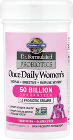 Garden of Life Once Daily Dr. Formulated Probiotics for Women 50 Billion CFU 16 Probiotic Strains with Organic Prebiotics for Digestive, Vaginal & Immune Health, Dairy Free, Shelf Stable 30 Capsules