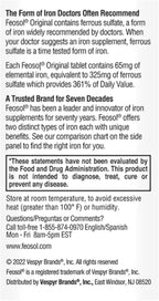 Feosol Original Ferrous Sulfate Iron Supplement , 120 CT (Pack of 3)