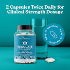 Regulate Cycle Support – Hormone Balance for Women at Optimal 40:1 Myo-Inositol 2000 mg & D-Chiro Inositol 50 mg – Supplement for Period Consistency, Menstrual & Ovulation Support – 120 Vegan Capsules