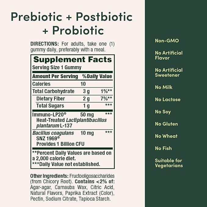 Nature’s Bounty Pre + Pro + Postbiotic Gummies for Digestive Health, Immune Support - Probiotic Gummies for Gut Health, Tropical Mango Flavor, 30 Ct (Pack of 2)