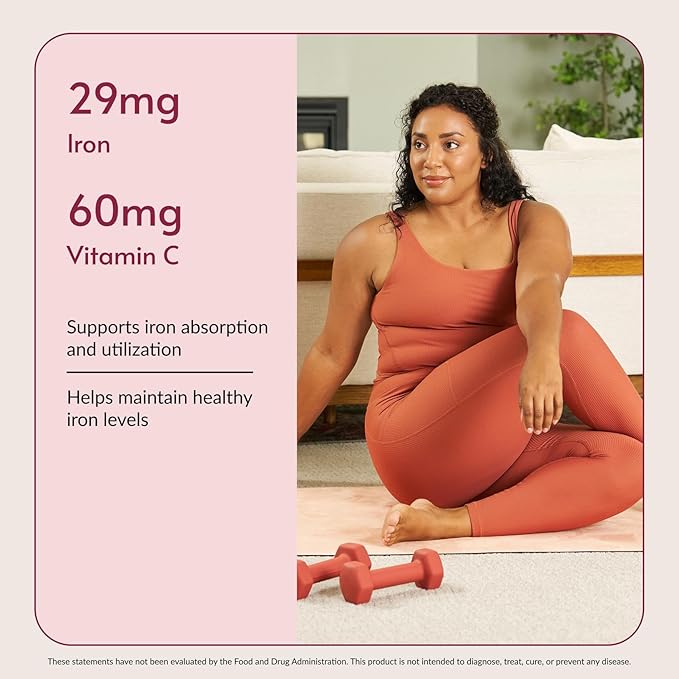 Bariatric Advantage Chewable Iron 29 mg - for Bariatric Surgery Patients - Iron with Vitamin C - No Iron Taste - Ferrous Fumarate & Carbonyl Iron Supplement - Passion Fruit - 180 Count