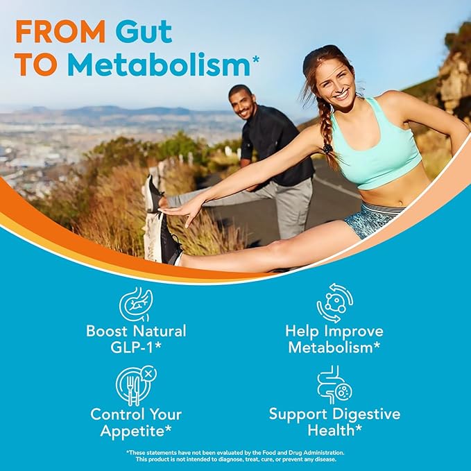 Akkermansia Probiotic GLP-1, 1 Billion TFU, Akkermansia Muciniphila with Prebiotic Inulin, for Men & Women, Vegan, Non-GMO, 30 Caps