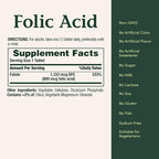Nature's Bounty Folic Acid Supplement, Supports Cardiovascular Health, 800mcg, 250 Tablets