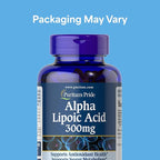 Puritan's Pride Alpha Lipoic Acid 300mg, Dietary Supplement for Antioxidant Health, Sugar and Energy Metabolism Support, 4 Month Supply, 120 Rapid Release Softgels
