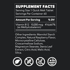 LifeSeasons Essentials Vitamin B12 10,000 mcg Quick Melts – Methylcobalamin B12 for Energy Production & Nervous System Support – Berry Flavor – Fast-Dissolving Tablets – 60 Quick Melts