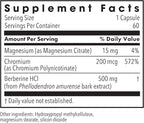 Metabolic Maintenance Berberine + Chromium - Berberine Chromium Supplement for Women and Men, Natural Health Complex for Metabolic Function, 500mg per Capsule - 60 Capsules