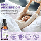Triple Magnesium Complex Liquid Drops - 1300mg Magnesium Glycinate, Taurate & Citrate with Omega3, L-Theanine, Ashwagandha, Potassium - Support Sleep, Nerve, Immune, Energy - Grape Flavor, 2 Fl OZ