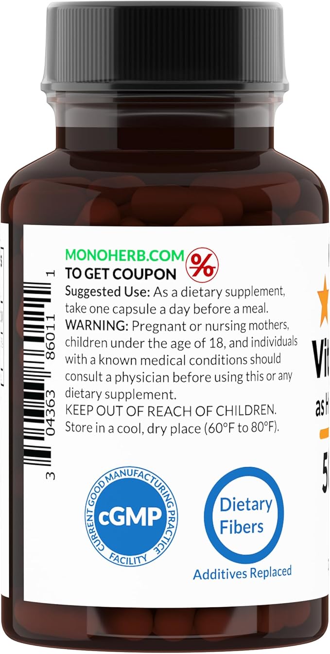 MONOHERB Hydroxo B12 Vitamin 5000mcg, Hydroxocobalamin, Hydroxy B12