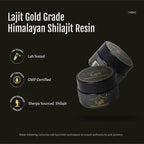 Lajit Gold Grade Himalayan Shilajit Resin – Organic, Sun-Dried, Bioavailable Nutrients, Fulvic Acid | Lab Tested Pure Shilajit for Men & Women - Natural Energy, Vitality, 85 + Trace Minerals - 20g