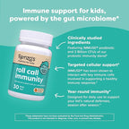 Renzo's Roll Call Immunity - Dissolvable Kids Immune Support Supplement with IMMUSE Postbiotic, Sugar-Free Kids Vitamins, 30 Orange-Flavored Melty Tabs