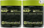 NAD+ Supplement, NAD Nicotinamide Riboside Resveratrol, Liposomal NAD - NMNH Supplement Alternative for Anti-Aging, Mental Clarity & Cellular Energy – 2PCS