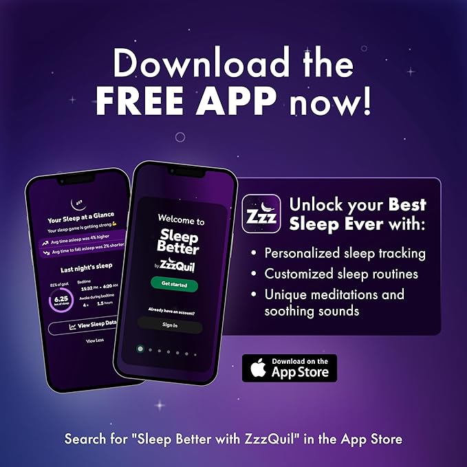 ZzzQuil LiquiCap Sleep Aid, Diphenhydramine 25mg HCl, Sleep Aids for Adults, Nighttime Sleep Aid, 72 LiquiCaps