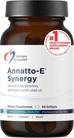 Designs for Health Annatto Tocotrienols with Black Cumin Seed Oil - Annatto-E Synergy Groundbreaking Vitamin E Supplement, Antioxidant Support with Gamma + Delta Tocotrienols (60 Softgels)