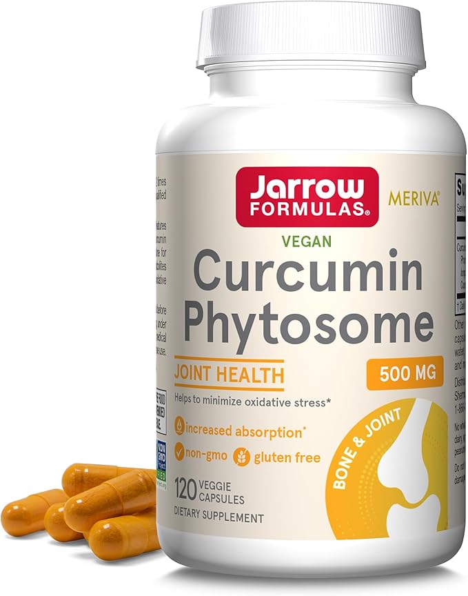Jarrow Formulas Curcumin Phytosome 500 mg - Formulated with Meriva - Antioxidant Support Supplement - Joint Health & Support - 120 Veggie Capsules