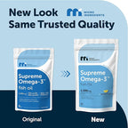 Micro Ingredients Supreme Omega-3 Fish Oil w/Ultra High EPA & DHA, Burpless Softgels | rTG Omega-3 with Vitamin D3 | Wild-Caught Cold Deep-Sea Fish | Lemon Flavor, Easy to Swallow, 60ct