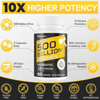 Probiotics for Men, 500 Billion CFUs & 12 Strains Mens Probiotic with Turmeric Cranberry, Goji, Gut Health for Men, for Digestive Health, Gut, Bloating & Gas, Immune, Energy Support, 30-Day Supply