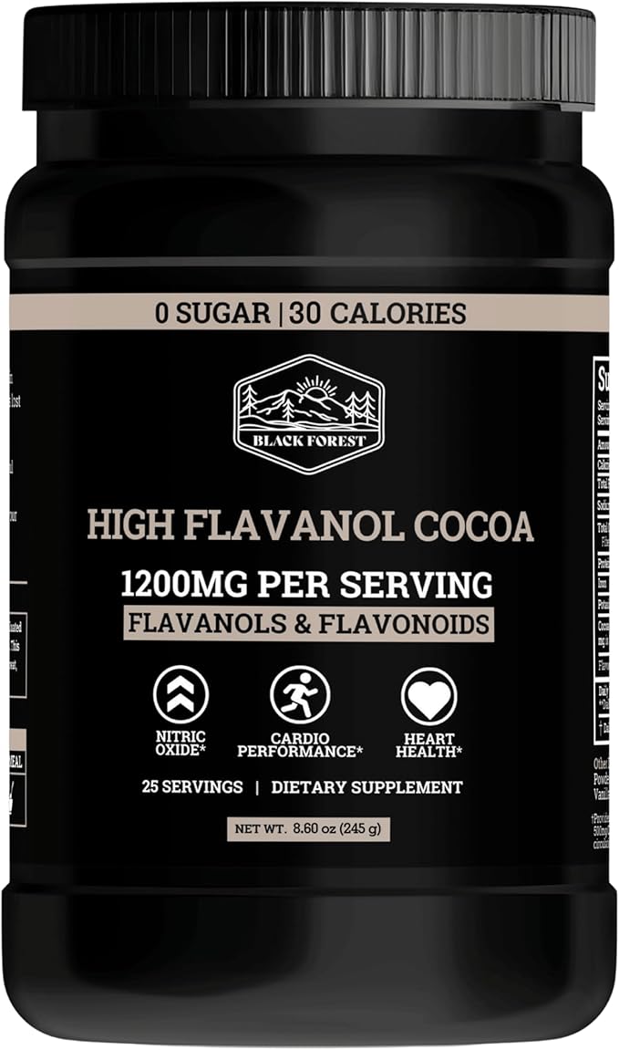 Black Forest High Flavanol Cocoa Powder 1200mg Flavanols and Longevity Mocha Coffee 10 in 1 NMN Glutathione Vitamins Polyphenol Cocoa Energy and Heart Health Bundle