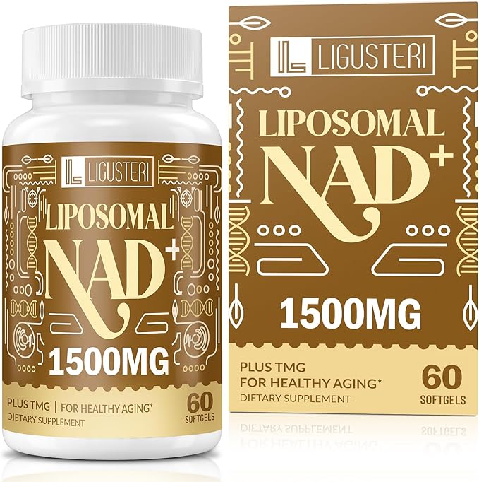 1500 MG Liposomal NAD+, 98%+ Absorption, NAD+ Supplement for Women & Men with TMG, for Aging Defense, Cellular Energy, Heart & Brain Function, Longevity, 60 Softgels