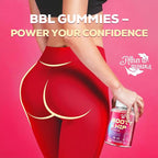 Booty Gummies for Women - BBL Gummies with Bovine Collagen Peptides - Herbal Blend with Aguaje, Fenugreek, Kwao Krua, Wild Yam, Blessed Thistle, Vitamin C & Zinc - Delicious Peach Flavor(120 Count)