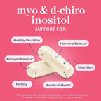 Myo-Inositol & D-Chiro Inositol for Hormone Balance for Women | Fertility, Ovarian Health & Cycle Support | Ideal 40:1 Ratio, Myoinositol 2000mg & D Chiro 50mg | Ovarian Support Vitamins | 120 Ct.