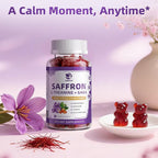 Lukaree 10-in-1 Saffron Gummies Supplements for Mood, Focus & Eye Support with L-Theanine 200mg, GABA, Ashwagandha, Lutein, Zeaxanthin & Astaxanthin, Sugar Free, Vegan, Berry Flavor, 60 Count