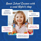 Magnesium Glycinate Liquid for Kids - with L-Theanine Omega-3, Vitamin B6, D3, Zinc - Kids Magnesium Drops for Sleep, Relaxation, Calm & Focus - 2 Fl Oz, Orange Flavor