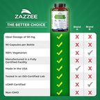 Zazzee D-Chiro-Inositol, 50 mg per Capsule, 90 Vegan Capsules, Ideal Dosage for 40:1 Ratio with Myo-Inositol, 3 Month Supply, 100% Vegetarian, Non-GMO