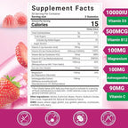 Vitamin D3 B12 Gummies, Vitamin D3 10000 IU & Methylated B12 500mcg for Adults, D3 B12 Vitamin Supplement with Ashwagandha, Magnesium, Vitamin K2 for Immune & Energy Support